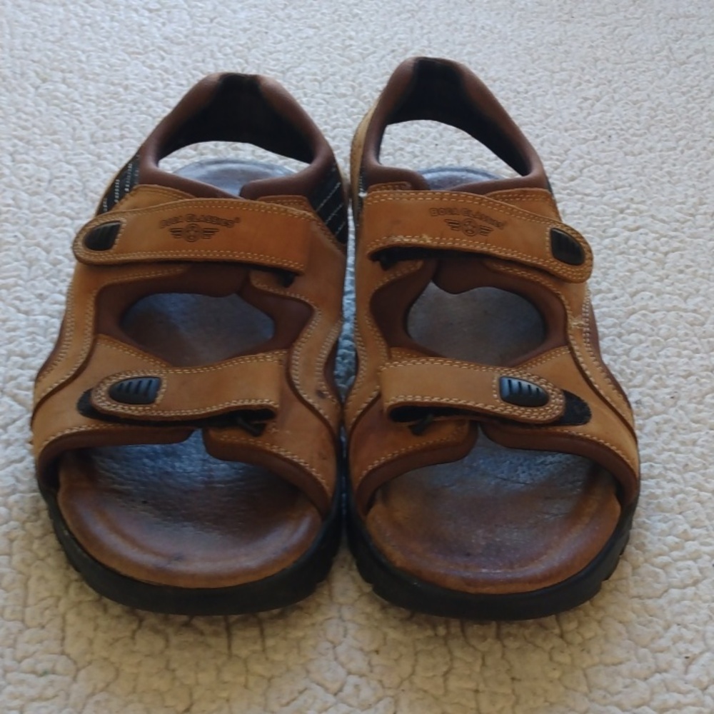 Boca Classics Men’s Tan/Brown Nubuck Leather Strap Sandals  10.5 M